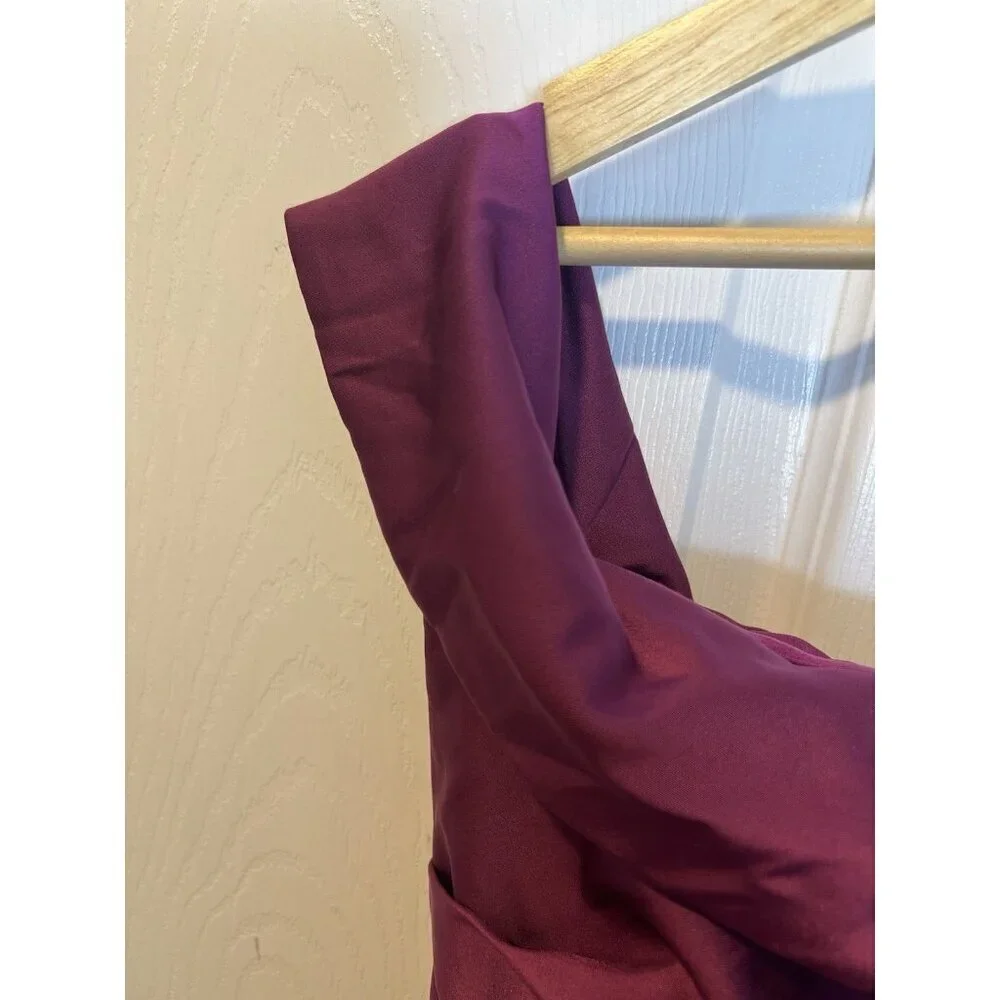 Lulus Showing Off A Little Magenta Asymmetrical Tulip Midi Dress XS Formal NWT - Picture 9 of 15